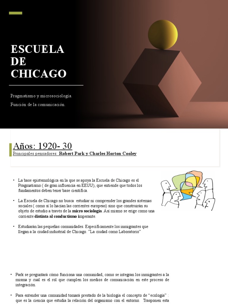 Escuela de Chicago 1 PDF Sociedad Sociología