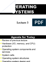 OS Lecture 3: Hardware Protection, Components, Services & CallsTITLE