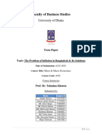 Term Paper The Problem of Inflation in Bangladesh Its Solutions PDF