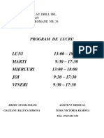 Program de Lucru: S.C. Detal Play Drill SRL Brasov Str. Bisericii Romane Nr. 38