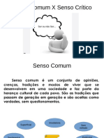 Senso Comum X Senso Crítico: Ser Ou Não Ser..