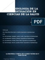 Metodologia de La Investigación en Ciencias de La Salud: PLAN 2022