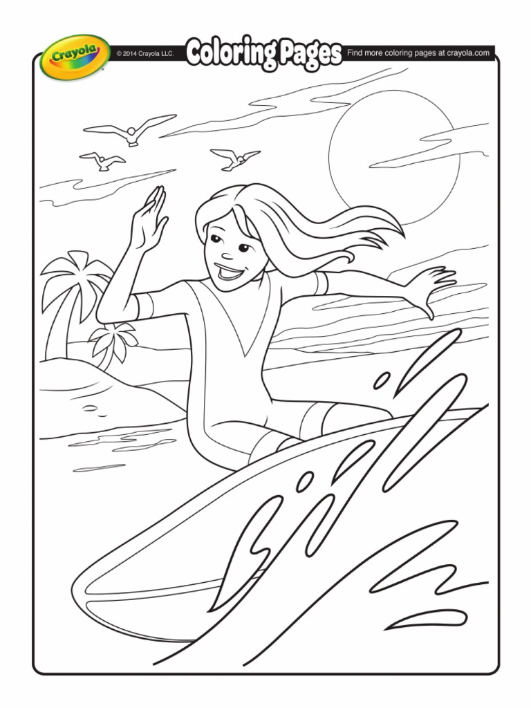 Crayola Coloring Surfer (Surfer Beach Sea) | PDF