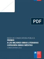 Bases de Convocatoria Pública: Premio A Las Mejores Obras Literarias Categoría Obras Inéditas
