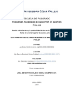 Escuela de Posgrado: Programa Académico de Maestría en Gestión Pública