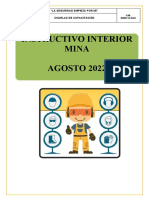 Instructivo Interior Mina AGOSTO 2022: "La Seguridad Empieza Por Mi" Charlas de Capacitación