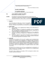 Informe #-2022-Sgvc-Gsfp/Onpe: A: Katiuska Valencia Segovia De: Luis Alberto Camino Palomino Asunto