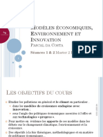 Odèles Économiques Nvironnement ET Nnovation: Séances 1 & 2 Master 2 EEET Paris-Saclay