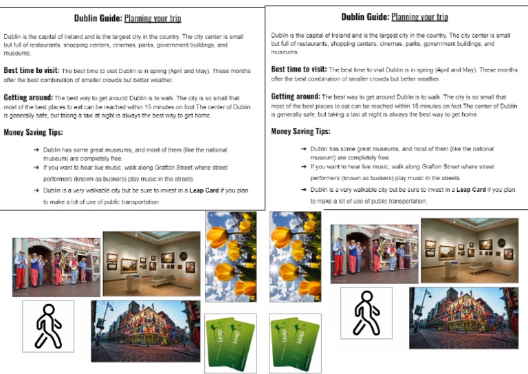 Dublin Guide - Planning Your Trip (Reading Comprehension) | PDF