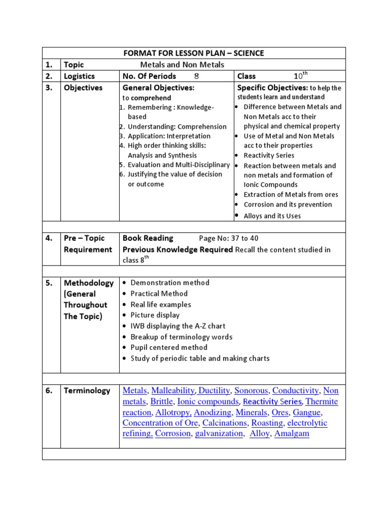 Metals and Non Metals 10 | PDF | Rust | Metals