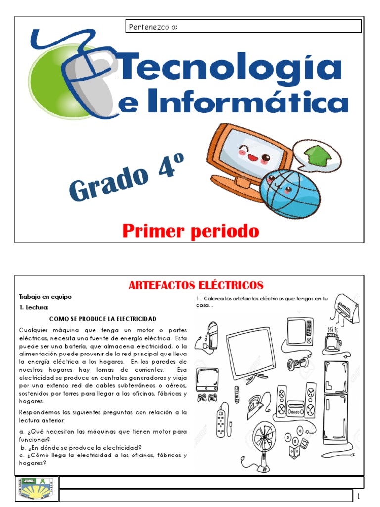 LIBRO DE TECNOLOGÍA GRADO 4º COLBELEN 2023 | PDF | Ingenieria Eléctrica ...