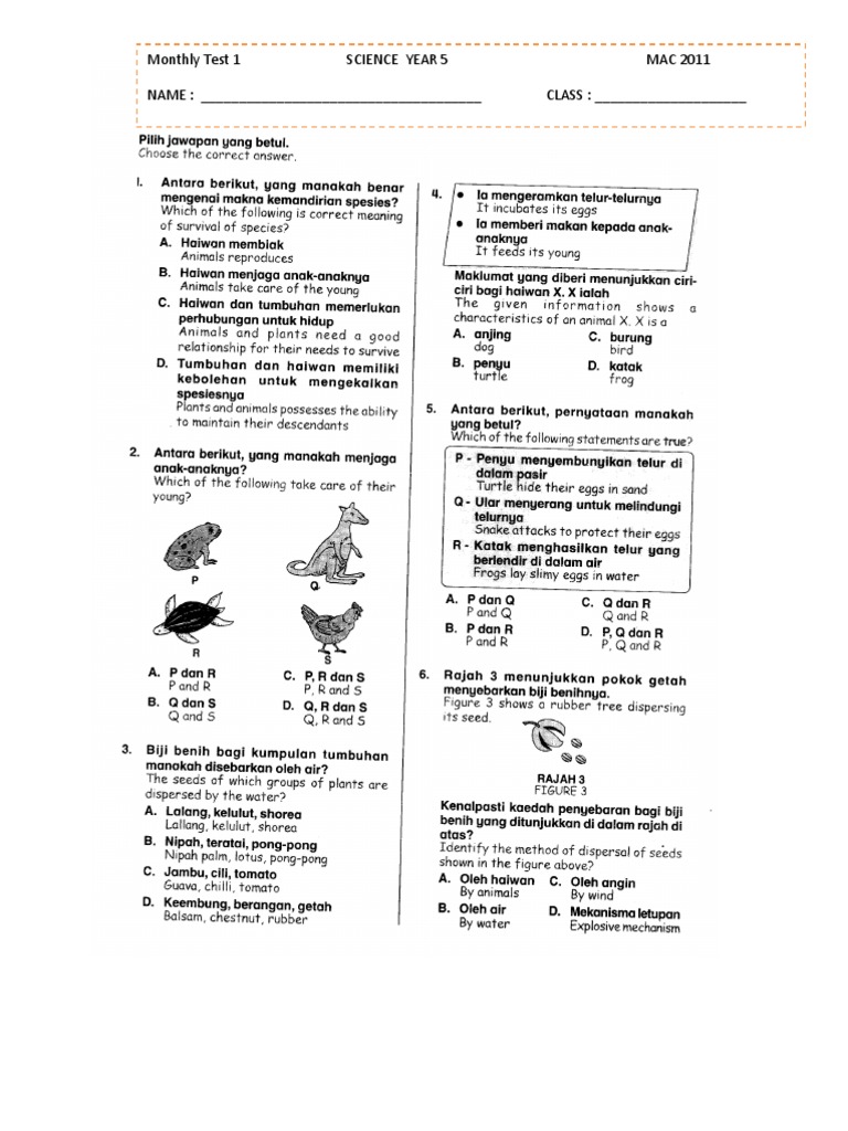Latihan Sains Tahun 5