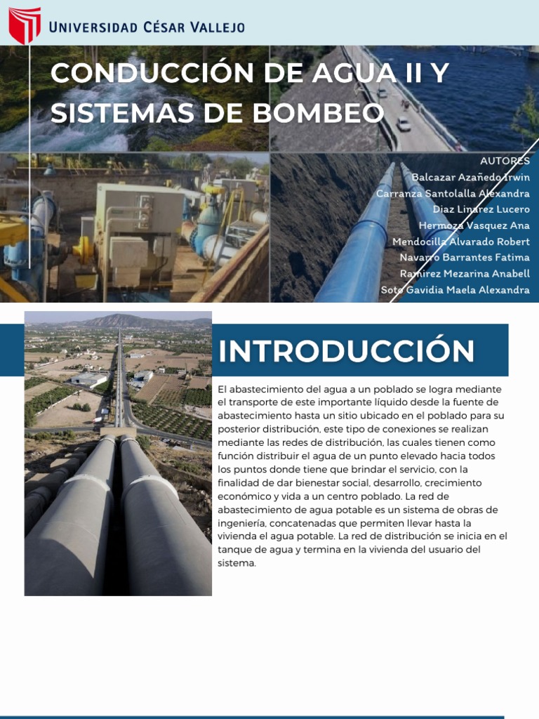 Conducción y bombeo de agua potable | PDF | Bomba | Agua