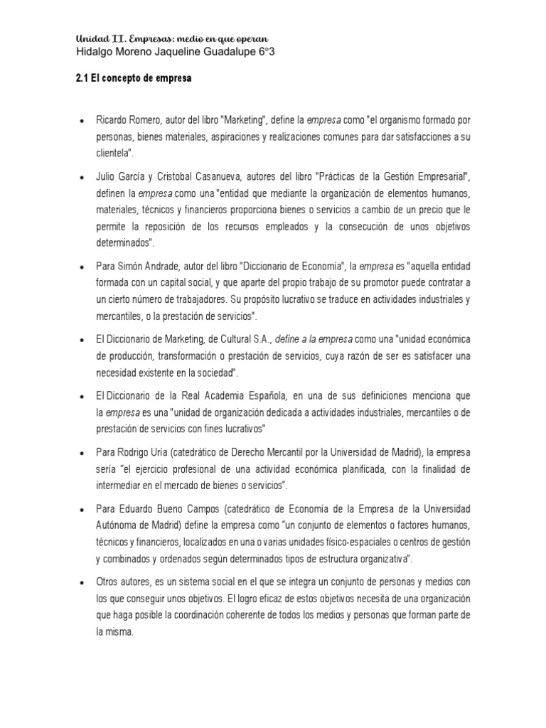 2 1 el concepto de empresa pdf bienes marketing