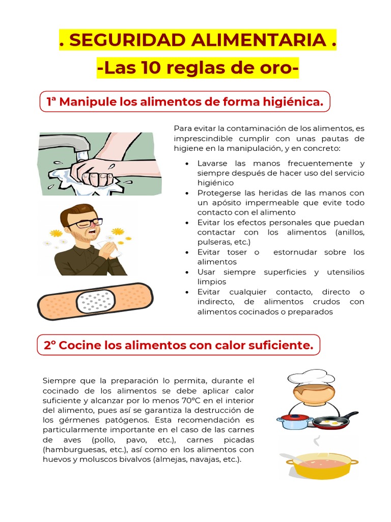 10 Reglas de Oro para Seguridad Alimentaria | PDF | Huevo como alimento ...