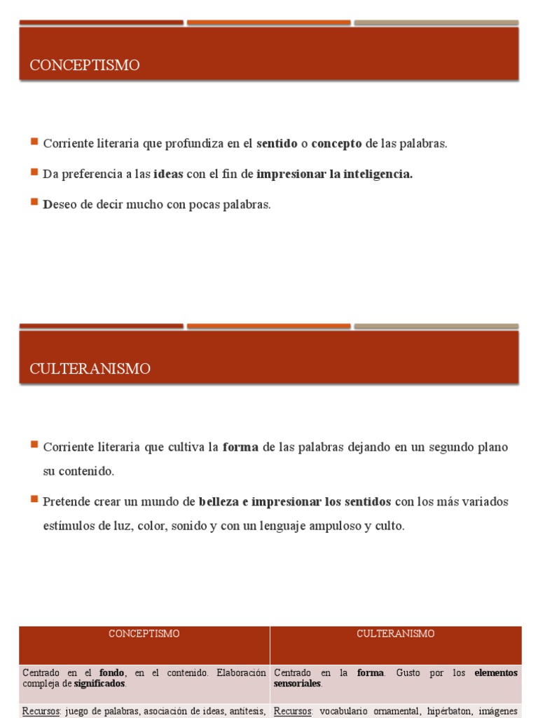 Conceptismo Y Culteranismo Pdf