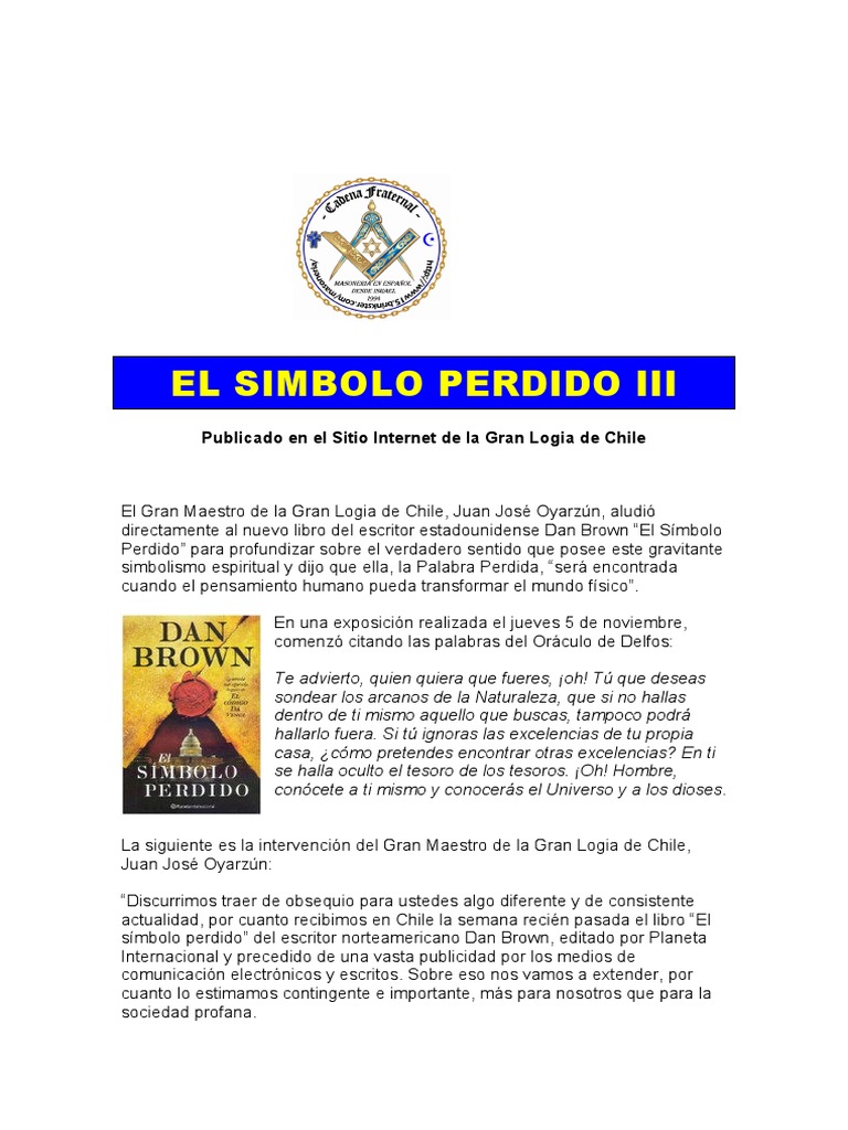 El Simbolo Perdido III | PDF | Religión y espiritualidad