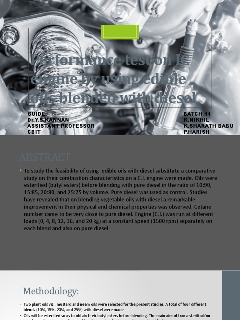 Project PDF Diesel Fuel Biodiesel