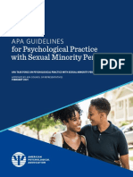 For Psychological Practice With Sexual Minority Persons: Apa Guidelines