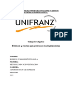 Trabajo Investigativo El Bitcoin y Efectos Que Genera Con Los Inversionistas