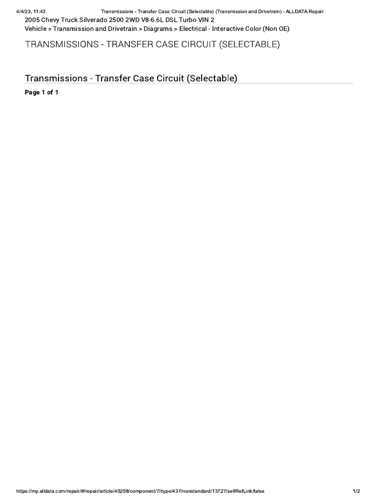 Transmissions Transfer Case Circuit (.. 3 PDF