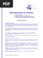 Brefs Glossaires de L'escrime: 1. Glossaire Général