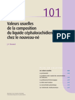 Valeurs Usuelles de La Composition Du Liquide Céphalorachidien Chez Le Nouveau-Né