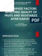 Central Bicol State University of Agriculture: Pre-Harvest Factors Affecting Quality of Fruits and Vegetables After Harvest
