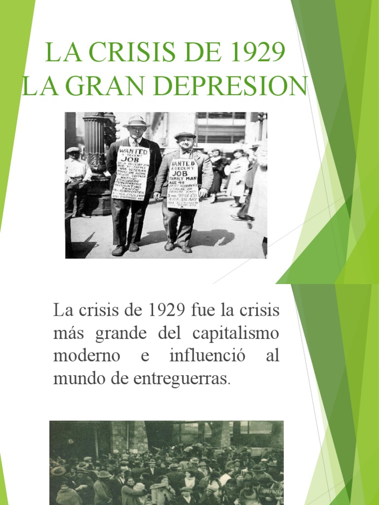 La Crisis De 1929 La Gran Depresion Pdf Nuevo Acuerdo Gran