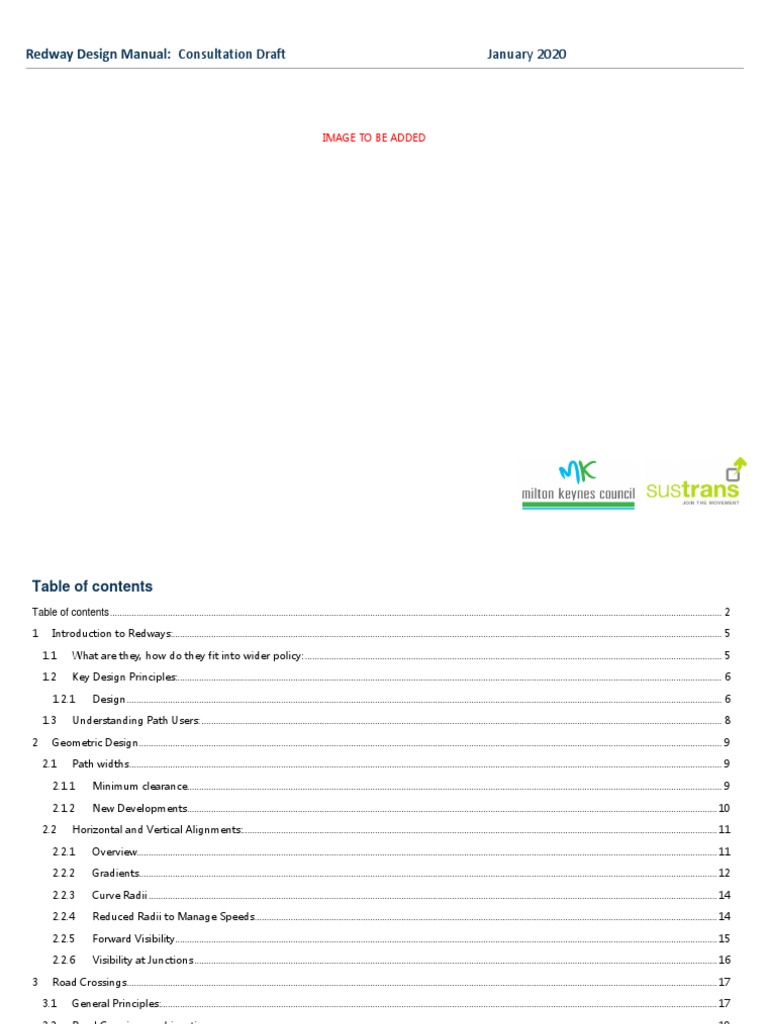 Redway Design Manual Overview | PDF | Road | Cycling Infrastructure