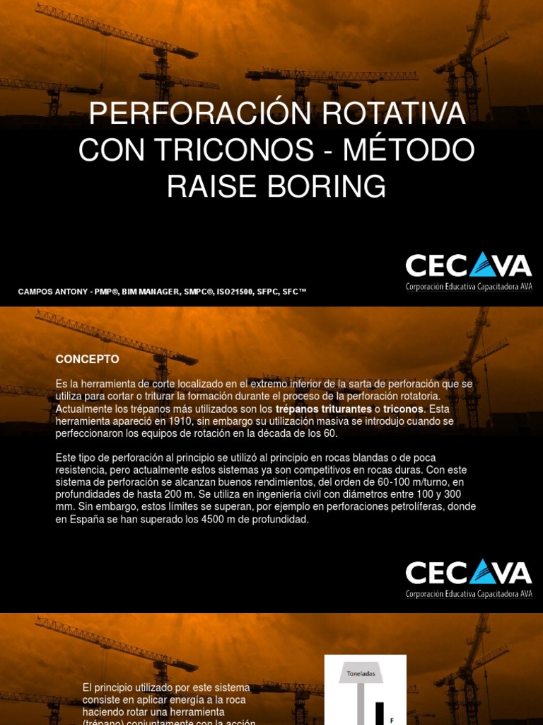 Perf. Rotativa Con Tricono - Raise Boring | PDF | Perforación | Chimenea