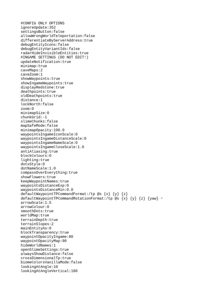 Xaero Minimap Configuration Options | PDF | Computing