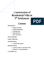 Construction of Residential Villa in 5 Settlement: Introduction