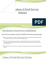 Classification of Food Service Industry