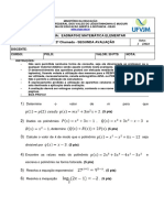 UFVJM EAD Matemática 2a avaliação