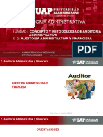 Auditoria Administrativa: I Unidad: Concepto Y Metodología de Auditoria S - 2: Auditoria Adminsitrativa Y Financiera