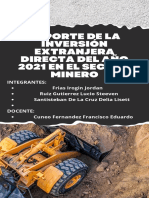 Reporte de La Inversion Extranjera Directa Del 2021 en El Sector Minero