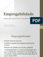 Adequação Vocacional e Competência Profissional para Empregabilidade