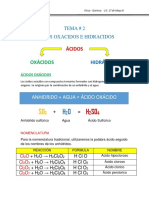 Ácidos oxácidos e hidrácidos: nomenclatura y reacciones