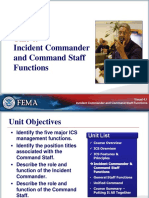 Unit 4:: Incident Commander and Command Staff Functions