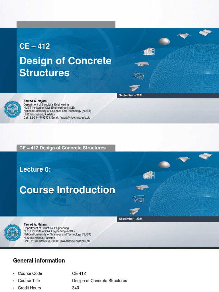 CE 412 Lecture 0 Course Introduction | PDF | Structural Engineering ...