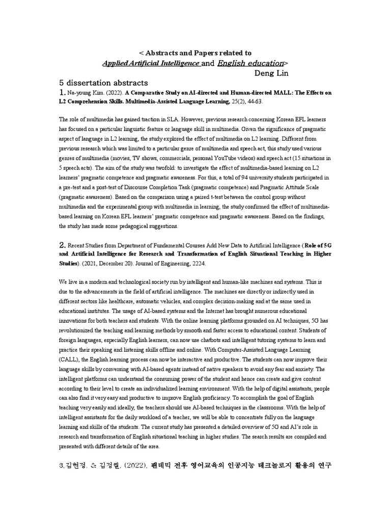 Abstracts&papers | PDF | Intelligence (AI) & Semantics | Artificial ...