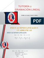 Tutoría 2 Programación Lineal: Tutor: Luis Ángel Fonseca Correa