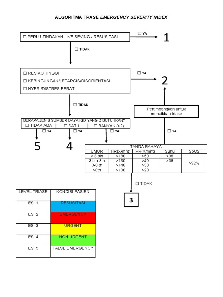 Algoritma Trase Emergency Severity Index | PDF