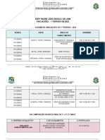 Cronograma de Avaliação 1º Bimestre