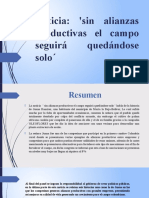 Noticia: 'Sin Alianzas Productivas El Campo Seguirá Quedándose Solo