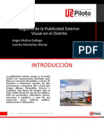 Registro de La Publicidad Exterior Visual en El Distrito: Angie Molina Gallego Juanita Montañez Munar