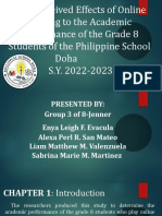 The Perceived Effects of Online Gaming To The Academic Performance of The Grade 8 Students of The Philippine School Doha S.Y. 2022-2023