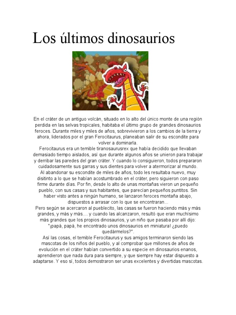 Últimos Dinosaurios: De Gigantes a Mascotas | PDF | Libros para ...
