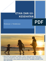 Etika Dan Uu-Kesehatan: Pertemuan 1. Pendahuluan